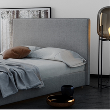 现货北欧现代简约箱体床棉麻卧室布艺灰色小户型双人储物床1.8米
