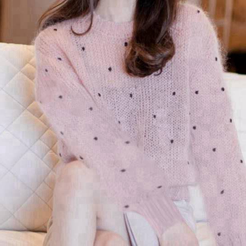 马海毛毛衣女士薄款镂空2024新款网红爆海马针织衫上衣外套头秋季