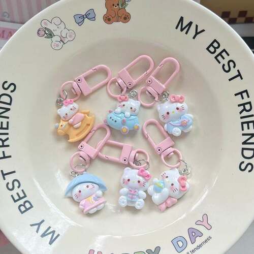 百变kt小猫钥匙扣情侣挂件