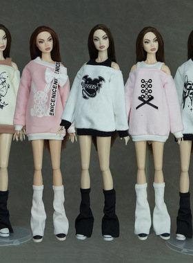 30cm11寸换装欧美时装设计款裙子套装卫衣瘦娃娃休闲裤子衣服