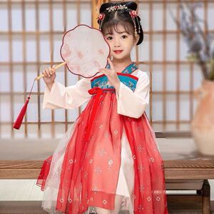 儿童汉服女童古装超仙襦裙春夏装中国风樱花公主小女孩唐装连衣裙