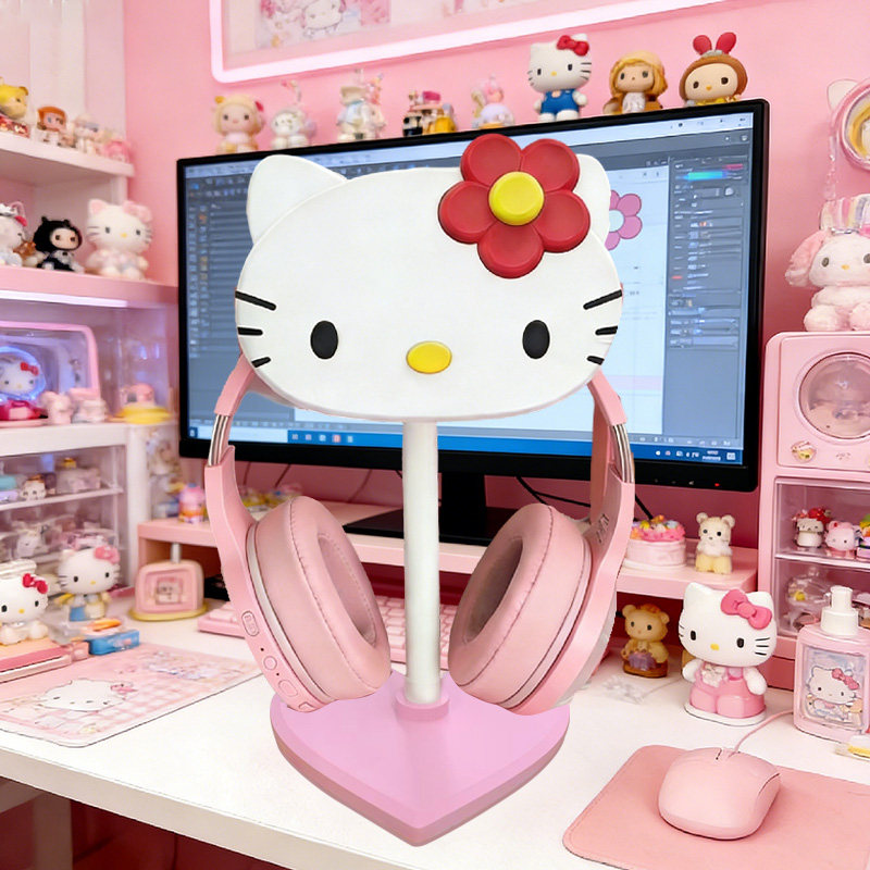 耳机支架 KT猫头戴式耳机支架可爱粉色耳机收纳架游戏桌搭女送礼,3C数码配件,耳机支架,淘宝优惠券,粉丝福利购,淘宝优惠卷