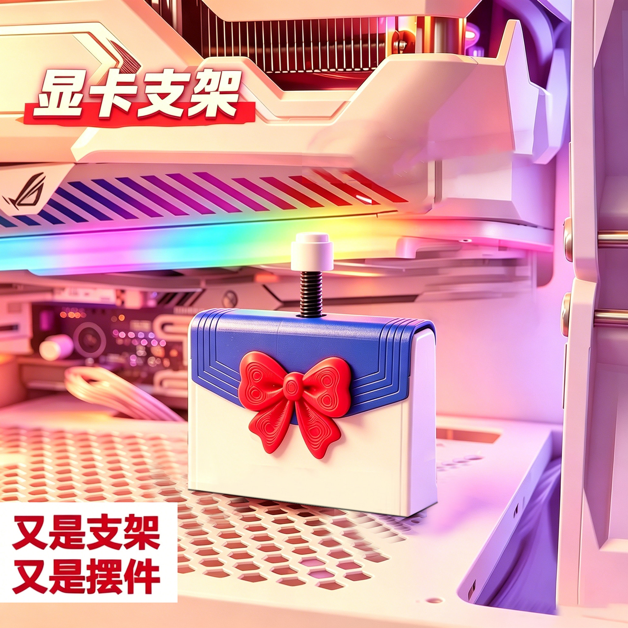美少女战士 创意显卡支架手办支撑架显卡装饰摆件海景房机箱支架图片