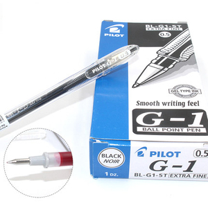 日本进口文具PILOT百乐G-1中性笔啫喱笔透明笔杆学生办公彩色水笔