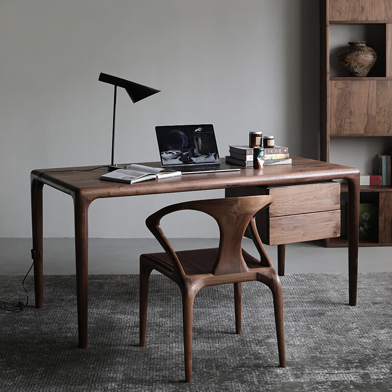 北美黑胡桃木简约书桌