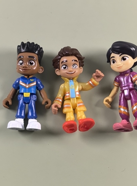 散货卡通动画Firebuds火芽三宝救援队人偶手办模型关节可动摆件