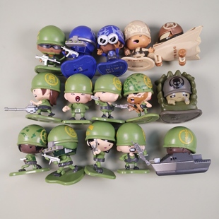 卡通兵人雕像大头兵摆件正版 Awesome MenQ版 Green 散货 Little