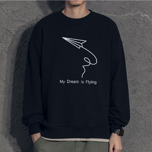 男春秋款潮牌ins宽松大码纯色百搭情侣韩版衣服W013 P35 加绒P40图片