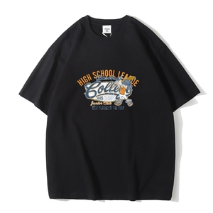宽松纯短袖t恤男装潮流衣服半袖体恤衫潮牌情侣装A5082 P25图片