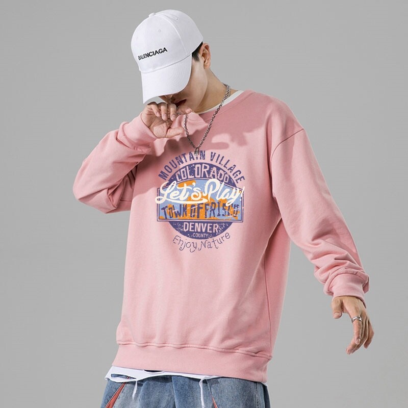 新款秋季卫衣男ins宽松潮流百搭秋冬款灰色圆领W178P35加绒,男装卫衣,星座414A-1（原B215-1）