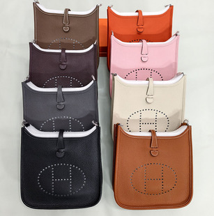 2026春夏手工蜡线伊芙琳evelyne宽带单肩斜跨TC牛皮23CM镂空女包