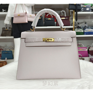 32cm女包 2025新款 凯莉包半手缝Epsom皮单肩斜挎外缝手提包25
