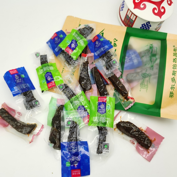 买就包邮鄂尔多斯特产阿恋包尔金牛肉干内蒙手撕牛肉干500G装特价