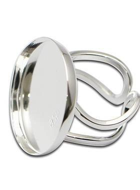 雅缤情侣925银简约空托戒指