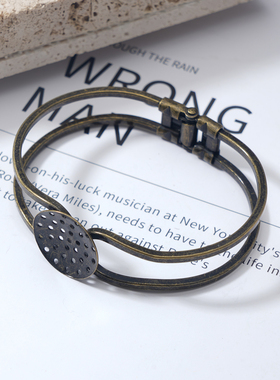 雅缤欧美情侣黄铜空托手镯