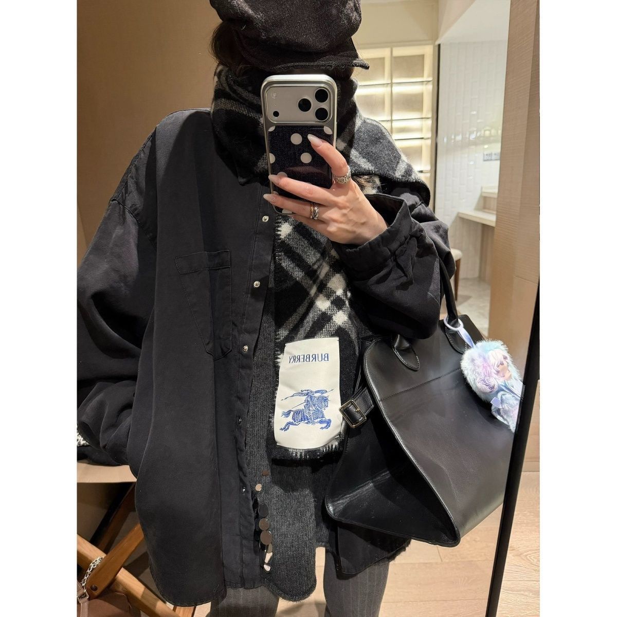 Bonheur韩国东大门衬衫女休闲夹棉加厚宽松加棉保暖衬衣棉服外套