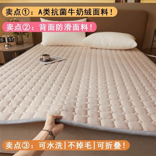 租房专用保暖法兰绒床褥床垫