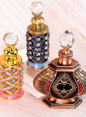 埃及迪拜香水瓶涂抹式分装瓶复古精油瓶沾式宫廷香精瓶纹绣色料瓶