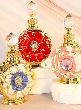 埃及复古香水瓶迪拜香精瓶精油瓶欧式巴洛克纹绣色料瓶涂抹分装瓶