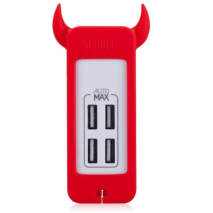 MOMAX 2.4A快充电头苹果ipad iphone6手机通用充电器多口4USB输出