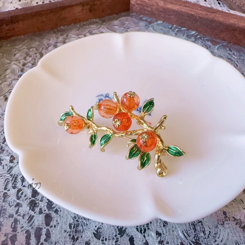 事事如意橙色百搭胸针礼物