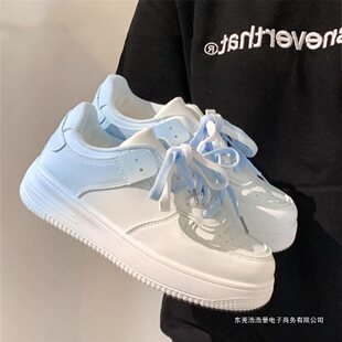 渐变色小白鞋子女2026新款夏天穿的运动鞋透气学生百搭板鞋子