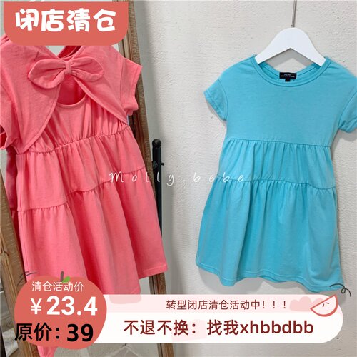 日系设计感女童短袖连衣裙