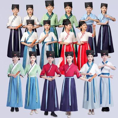 短袖国学服装儿童汉服男女幼儿园大班毕业典礼小学一年级开学礼服