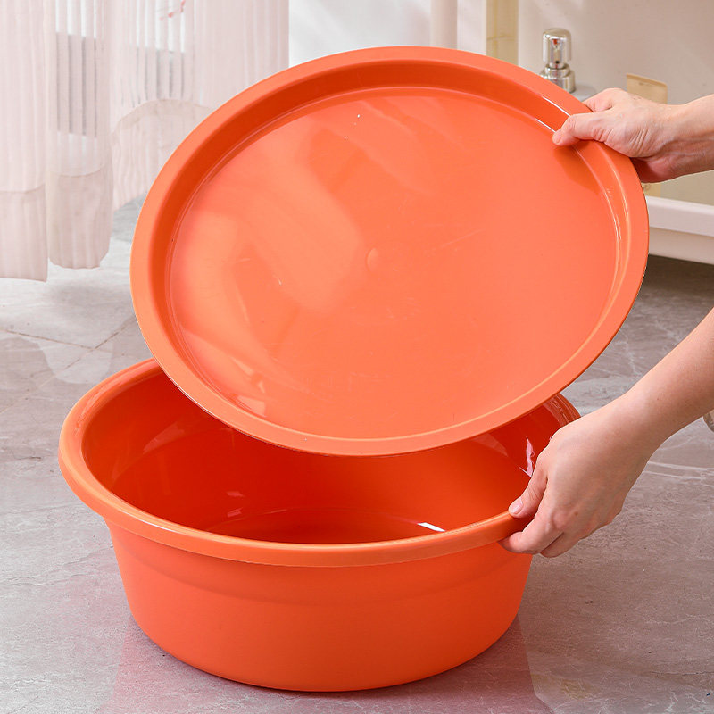 家用脸盆大号加厚带盖洗脸盆子学生宿舍用洗衣盆洗菜盆塑料洗脚盆