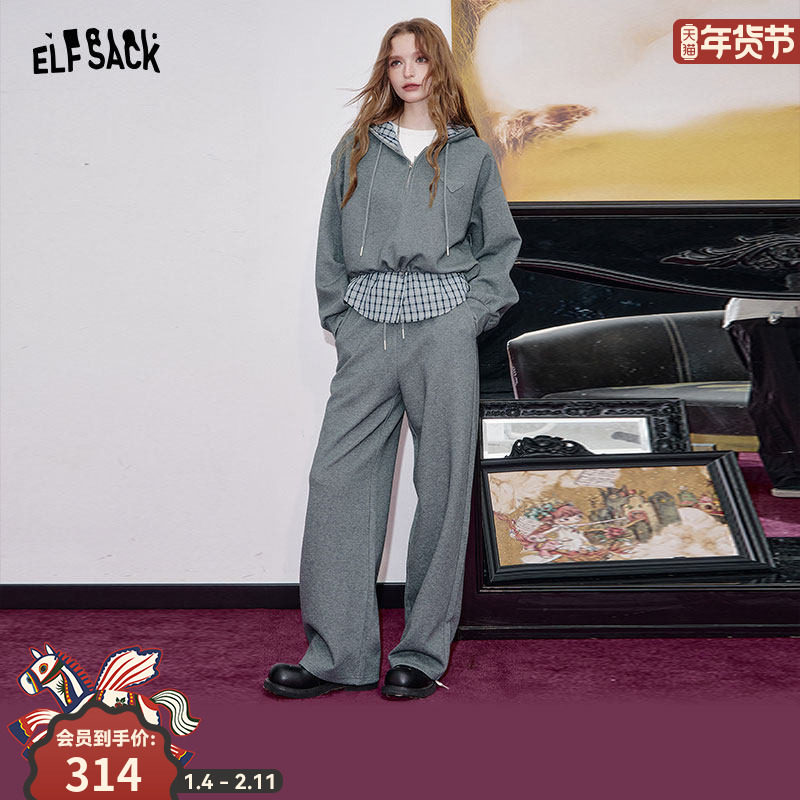 妖精的口袋连帽卫衣裤子两件套装女2026年新款早春穿搭慵懒风休闲,女装/女士精品,时尚套装,淘宝优惠券,粉丝福利购,淘宝优惠卷