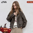 高级感甜酷PU皮外套 新款 妖精 口袋甜酷棕咖色皮衣女2025年秋季