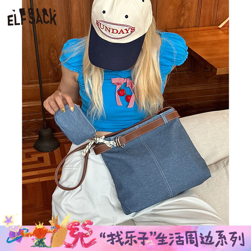 妖精的口袋复古英伦斜挎字母包2025年新款大容量百搭设计感单肩包