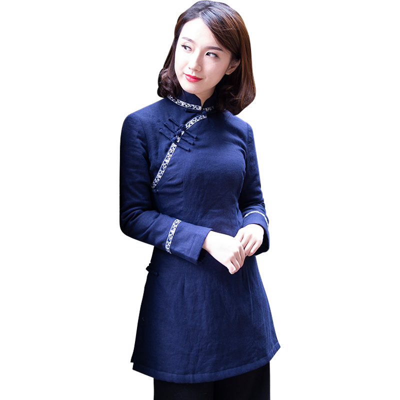 加厚旗袍小棉袄年轻款民国风茶服