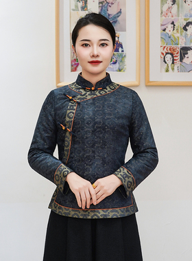 筠雅新中式冬季新款加厚保暖唐装上衣旗袍棉衣显瘦棉服女装26J022