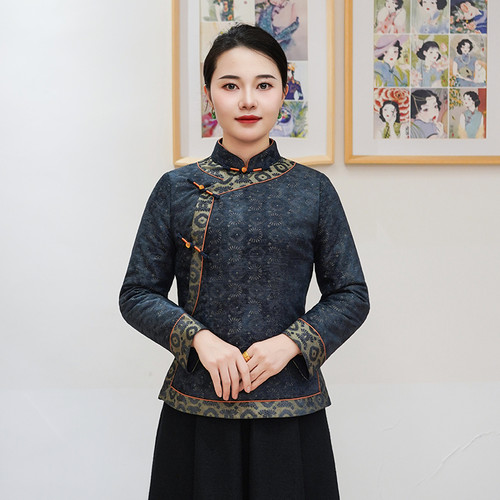 筠雅新中式冬季新款加厚保暖唐装上衣旗袍棉衣显瘦棉服女装26J022