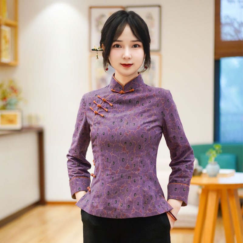 筠雅新中式国风上衣秋季新款民国复古唐装女装长袖26J450