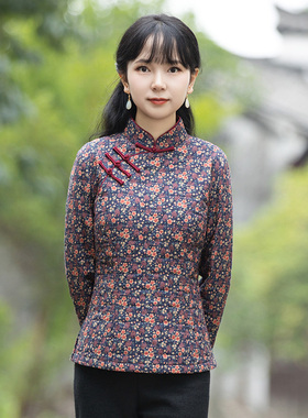 筠雅唐装女冬棉袄加厚保暖夹袄棉衣棉服新中式盘扣上衣中国风女装