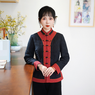 筠雅唐装 盘扣上衣24J359 女中国风冬棉袄旗袍小袄夹棉加厚保暖中式