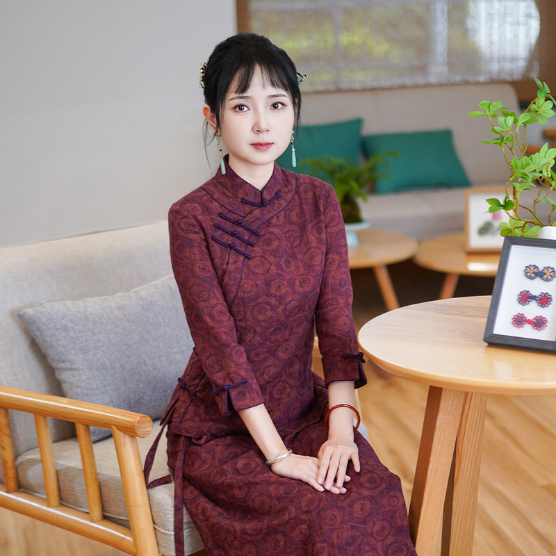 筠雅秋季新款中国风收腰显瘦唐装上衣年轻款盘扣新中式女装24J269