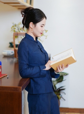 筠雅秋季新款中国风气质改良唐装上衣女修身显瘦新中式女装24J308