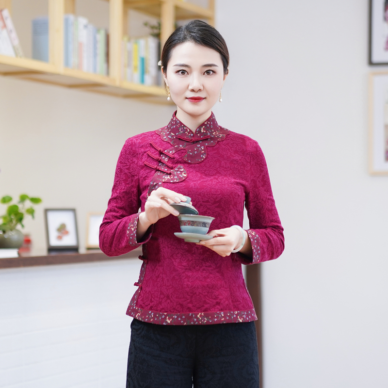 春季新款唐装女装复古时尚盘扣