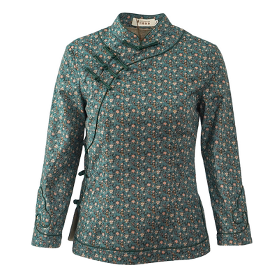 筠雅秋季新款中国风上衣复古显瘦旗袍式上衣气质唐装上衣女24J281