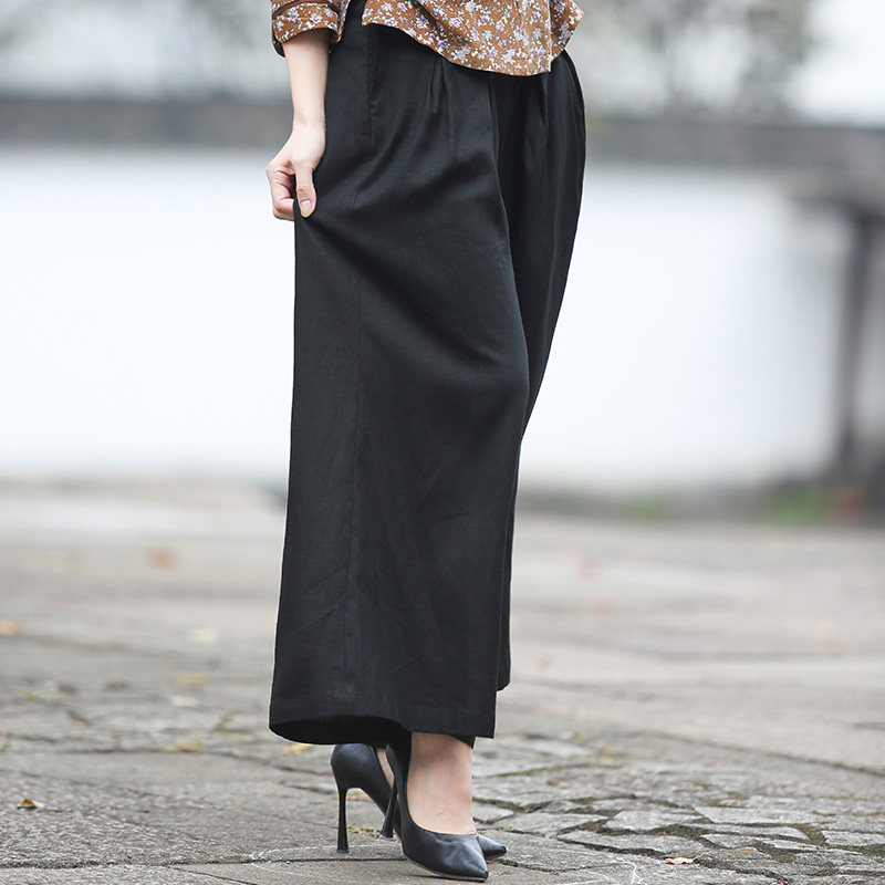 筠雅休闲裤阔腿裤直通宽松棉麻薄款女士夏季收腰显瘦时尚复古裤子,女装/女士精品,休闲裤,淘宝优惠券,粉丝福利购,淘宝优惠卷