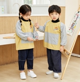 儿童画画罩衣长袖 防水防脏幼儿园吃饭美术书法小学生男女宝宝围兜