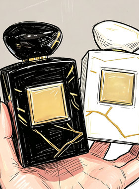 高定私藏白日金继白金缮暗夜金继黑金缮珍珠影木风格光影香水小样