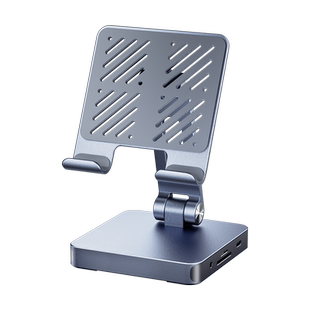 绿巨能平板扩展坞支架iPad桌面可折叠高清4K60HZ显示器投屏Type扩展usb铝合金千兆网口8口折叠便携HUB新款