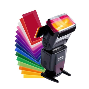 相机闪光灯色温片 套装12滤色片 机顶闪光灯滤色片色卡 通用滤色