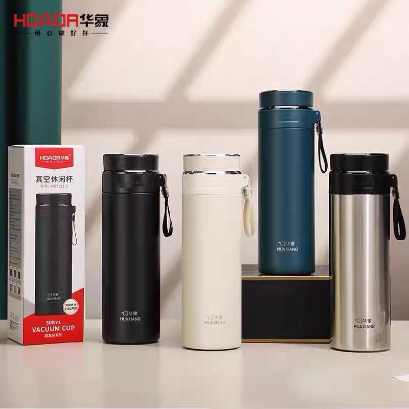 华象316L不锈钢茶水分离保温杯 2025新款泡茶杯