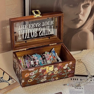 CD收纳盒泰勒斯威夫特Taylor 霉霉周边木盒 Swift钢琴花纹手链盒