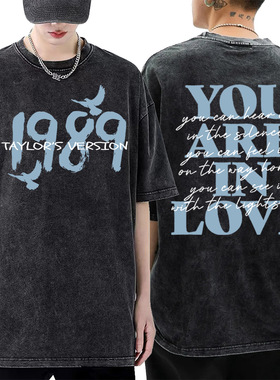 霉霉Taylor swift1989专辑泰勒斯威夫特水洗做旧短袖T恤明星同款